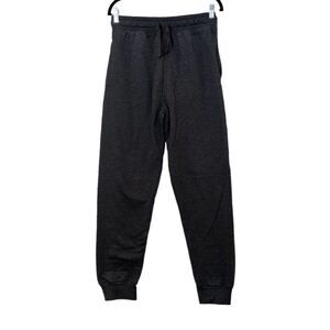 Hanes Mens Size Medium Black Ecosmart Heather Elastic Waist Jogger Pants